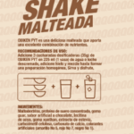 Etiqueta del producto Quiken Fyt Shake Malteada con instrucciones de uso e ingredientes