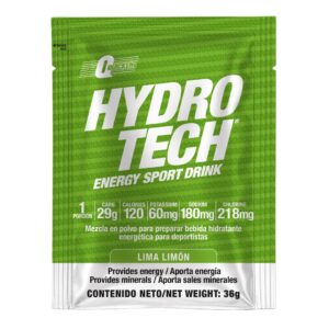 Sobre verde de Hydro Tech mezcla en polvo sabor lima limón para bebida energética deportiva